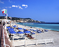 Nice Beach with  Promenade des Anglais on left and Bay of Angels