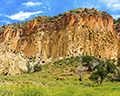 Bandelier National Monument Ancient Pueblo Cliff Caves Panoramic View