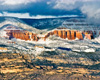 Snow storm approaching over Hoodoos and vermilion cliffs