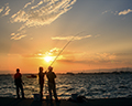 Fishing at Sunset along the Villetta della Marina in Siracusa
