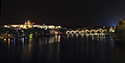 Prague Castle and Charles Bridge on Vltava River