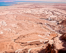 Roman Fortifications at Masada Base with Dead Sea in Distannce