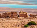 Masada Ruins and Dead Sea Background