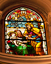 Stained Glass at tomb of Saint John the  Baptist