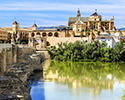 Roman Bridge,Mesquita and,Cathedral Reflections in Guadalquivir River.