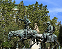 Don Quixote on Rocinante, and Sancho Panza in Plaza Espana