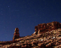 Stars and Comet Streak Above Arches National Park