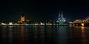 Cologne Altstadt night panorama