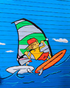 Sorobon Beach windsurfing mural