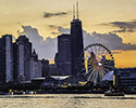 Navy Pier and Hancock Building Sunset